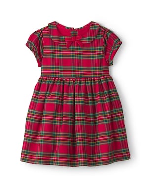 Vestido Carter's com calcinha bebê menina em algodão xadrez Natal - Multicor