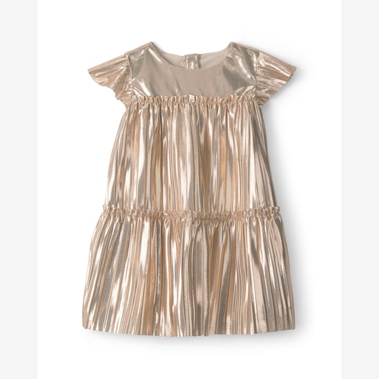 Vestido Carter's com calcinha bebê menina metalizado natal - Dourado