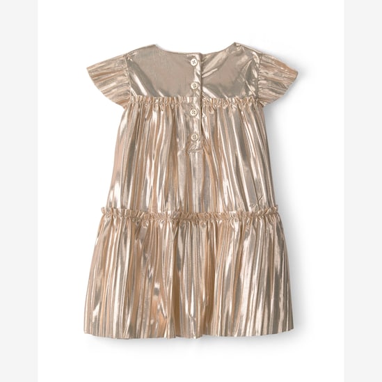 Vestido Carter's com calcinha bebê menina metalizado natal - Dourado