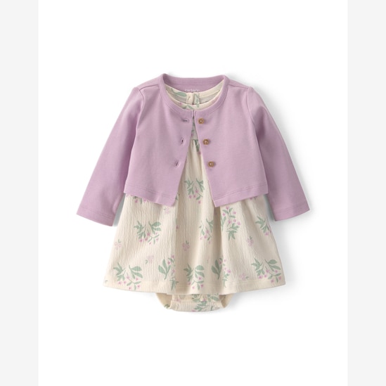 Conjunto bebê 2 peças texturizado com floral - Multicor | Carter's