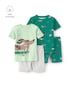 Pijama curto infantil 4 peças estampado - Multicor | Carter's