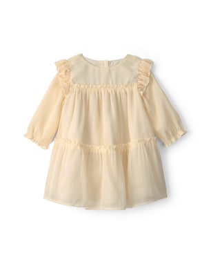 Vestido Carter's evasê com calcinha bebê menina texturizado - Amarelo Claro