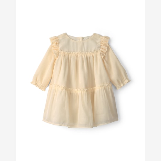 Vestido Carter's evasê com calcinha bebê menina texturizado - Amarelo Claro