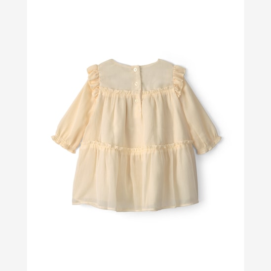 Vestido Carter's evasê com calcinha bebê menina texturizado - Amarelo Claro