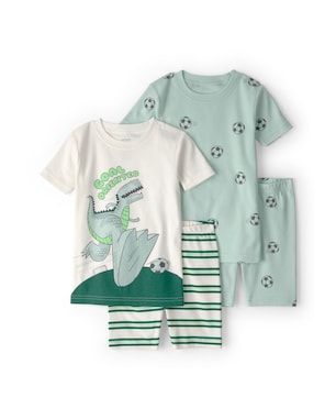 Pijama curto infantil 4 peças dinossauros - Multicor | Carter's