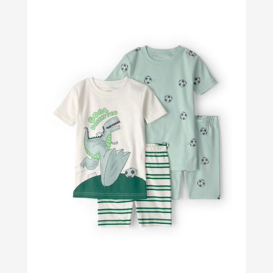 Pijama curto infantil 4 peças dinossauros - Multicor | Carter's