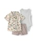 Conjunto curto bebê 3 peças estampado - Multicor | Carter's