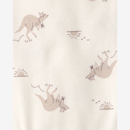 Conjunto curto bebê 3 peças estampado - Bege | Carter's