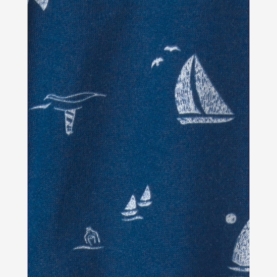 Conjunto longo bebê 2 peças estampado - Azul | Carter's