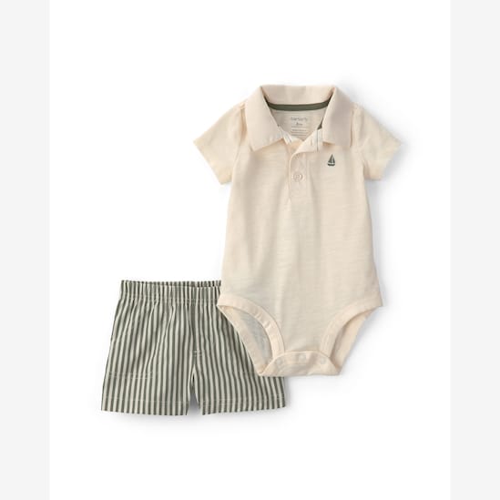 Conjunto curto bebê 2 peças estampado - Multicor | Carter's