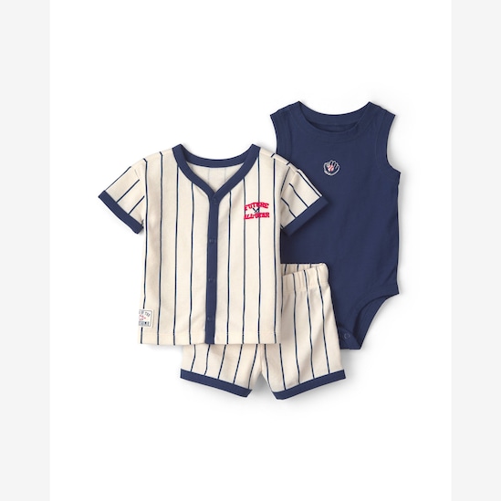 Conjunto curto bebê 3 peças listrado - Multicor | Carter's