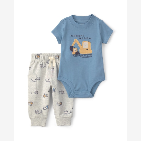 Conjunto longo bebê 2 peças estampado - Multicor | Carter's