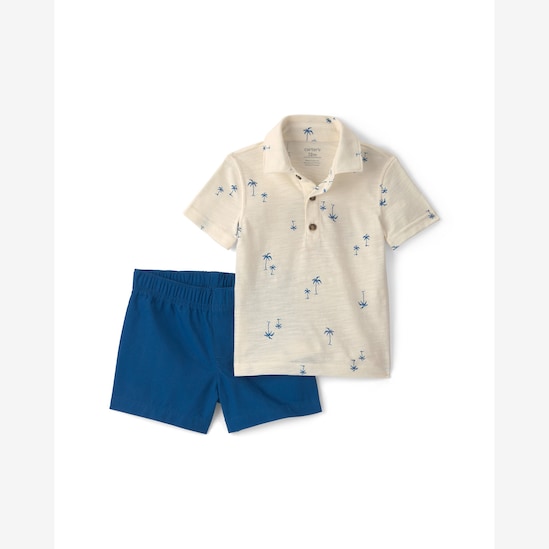 Conjunto curto bebê 2 peças estampado - Multicor | Carter's