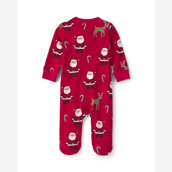 Macacão Carter's com pezinho bebê menino papai Noel Natal - Vermelho