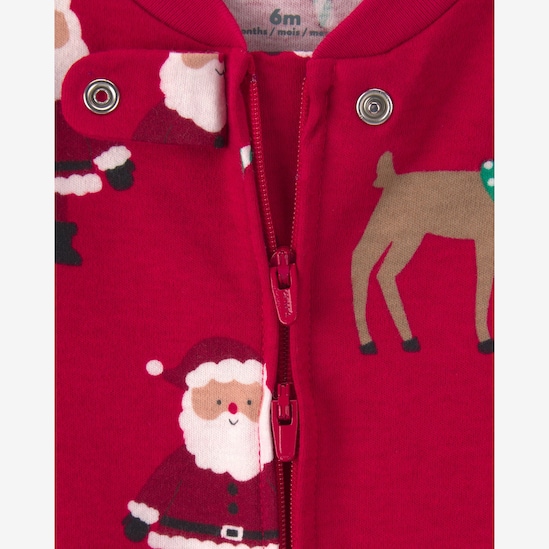 Macacão Carter's com pezinho bebê menino papai Noel Natal - Vermelho