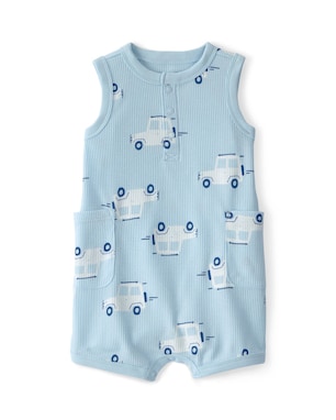 Macaquinho bebê regata estampado - Azul | Carter's