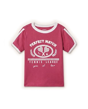 Camiseta Carter's infantil menina em algodão tênis - Rosa Escuro