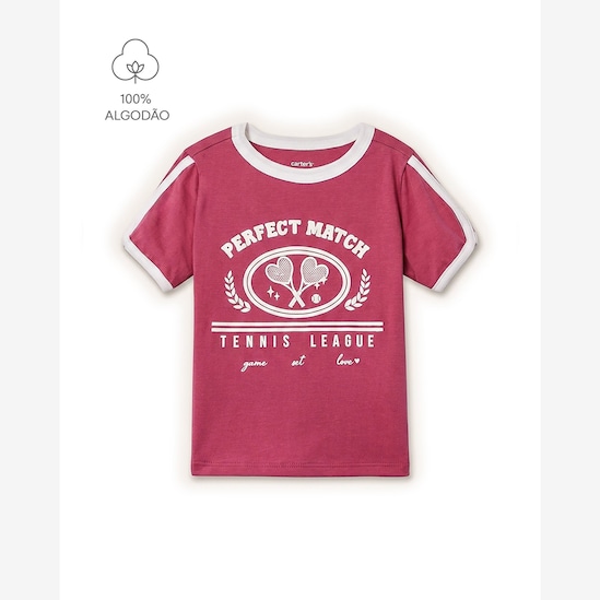 Camiseta Carter's infantil menina em algodão estampada