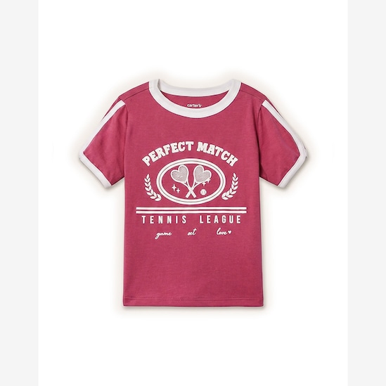 Camiseta Carter's infantil menina em algodão tênis - Rosa Escuro