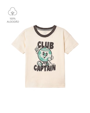 Camiseta Carter's infantil menino em algodão planeta - Bege