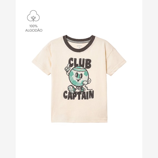 Camiseta Carter's infantil menino em algodão planeta - Bege