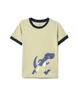 Camiseta Carter's infantil menino em algodão dinossauro - Verde Claro
