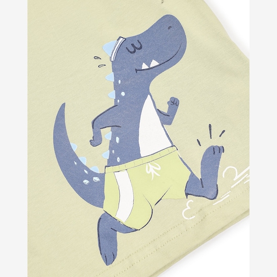 Camiseta Carter's infantil menino em algodão dinossauro - Verde Claro