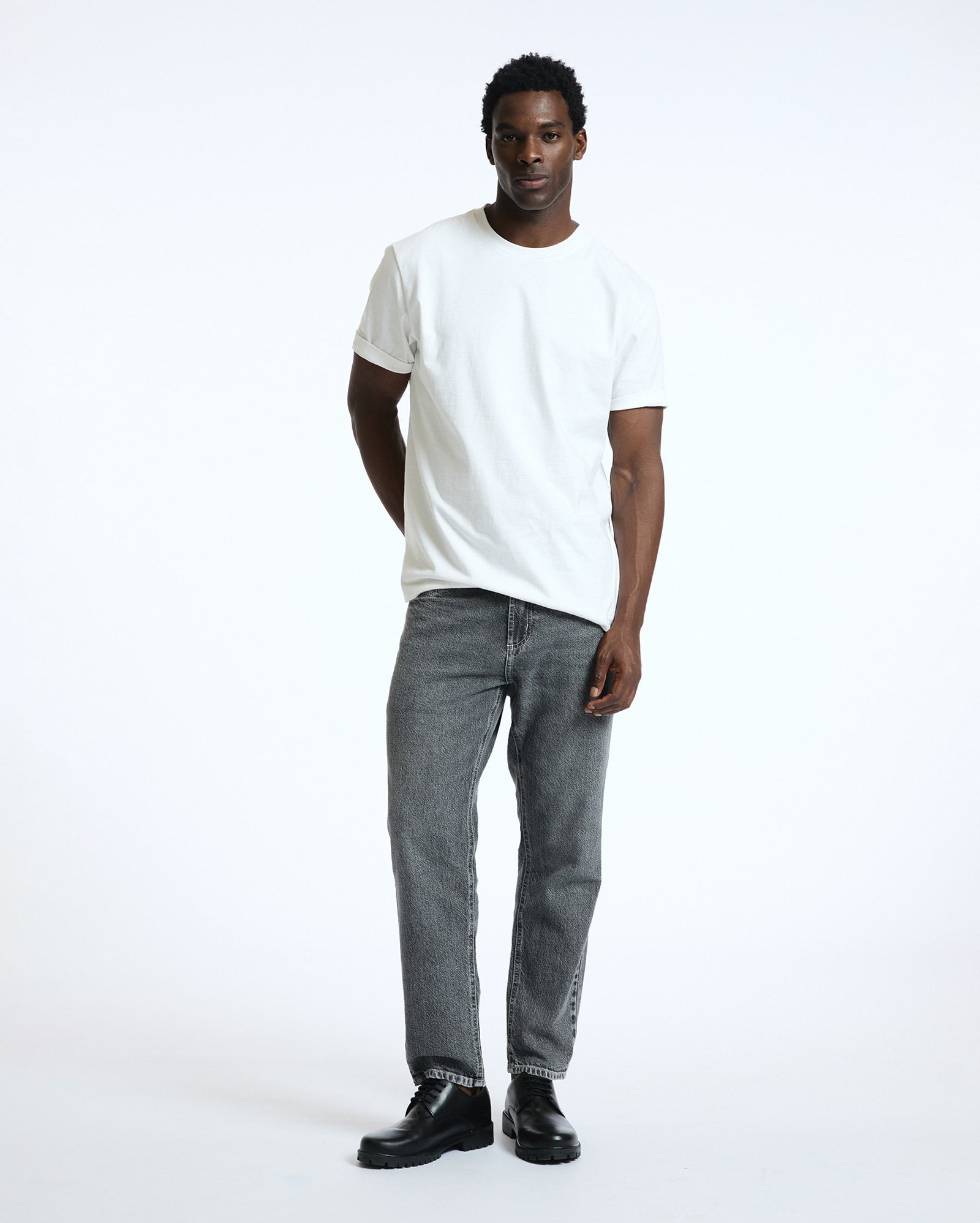 Calça Pool Loop tapered masculina em jeans - Preto Estonado