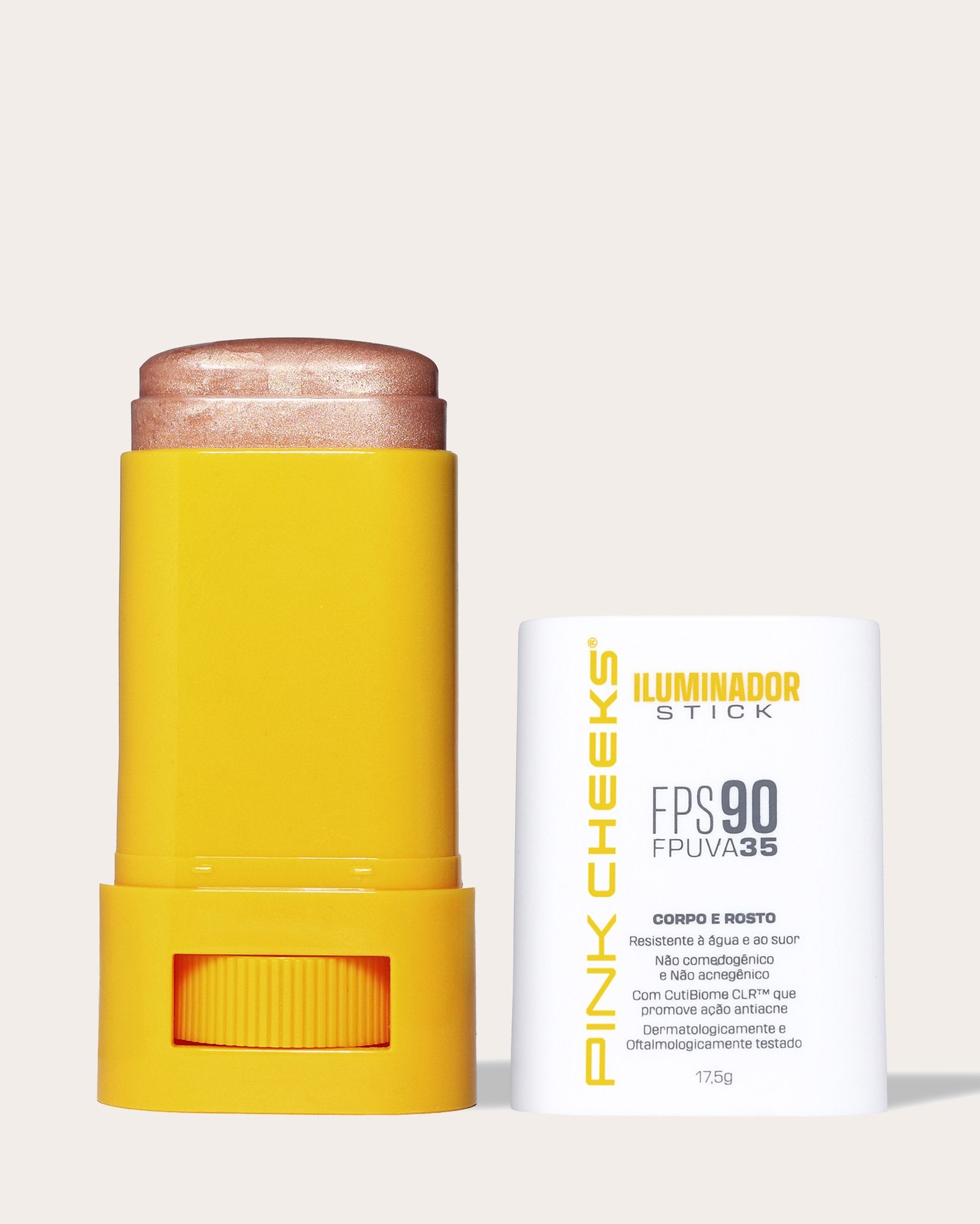 Iluminador stick corporal e facial FPS90 FPUVA35 17,5g - Champagne | Pink Cheeks