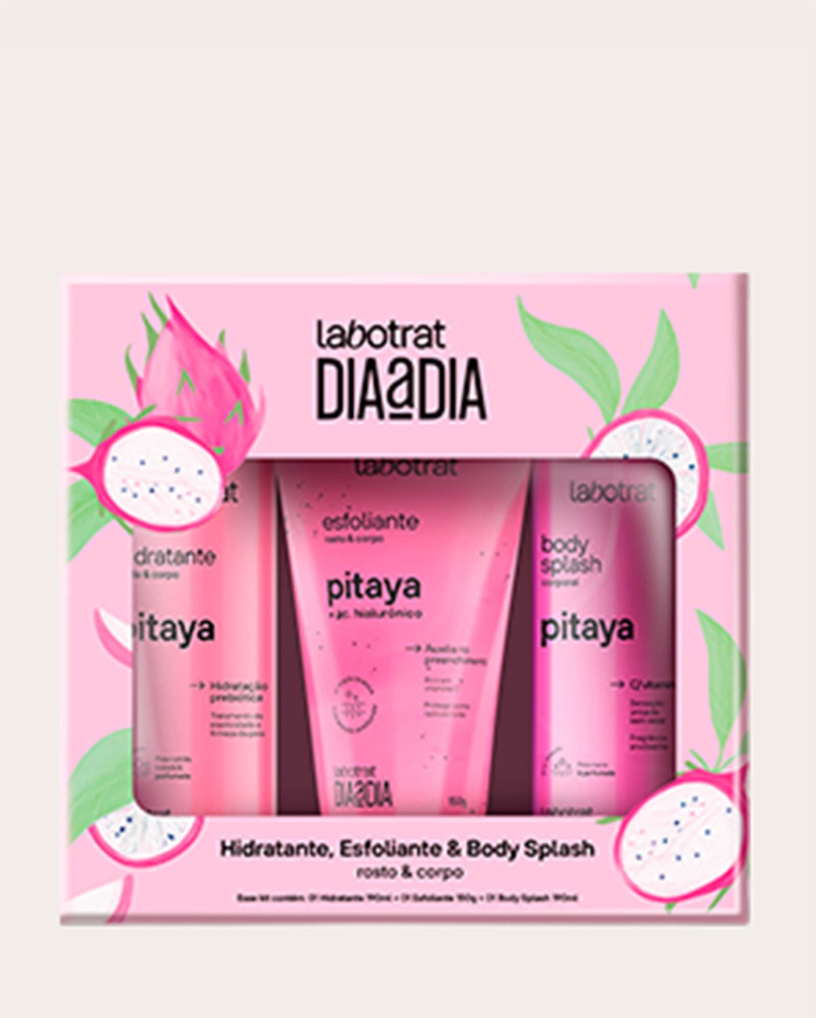 Kit hidratante corporal 190ml + esfoliante pitaya 150g + body splash 190ml | Labotrat