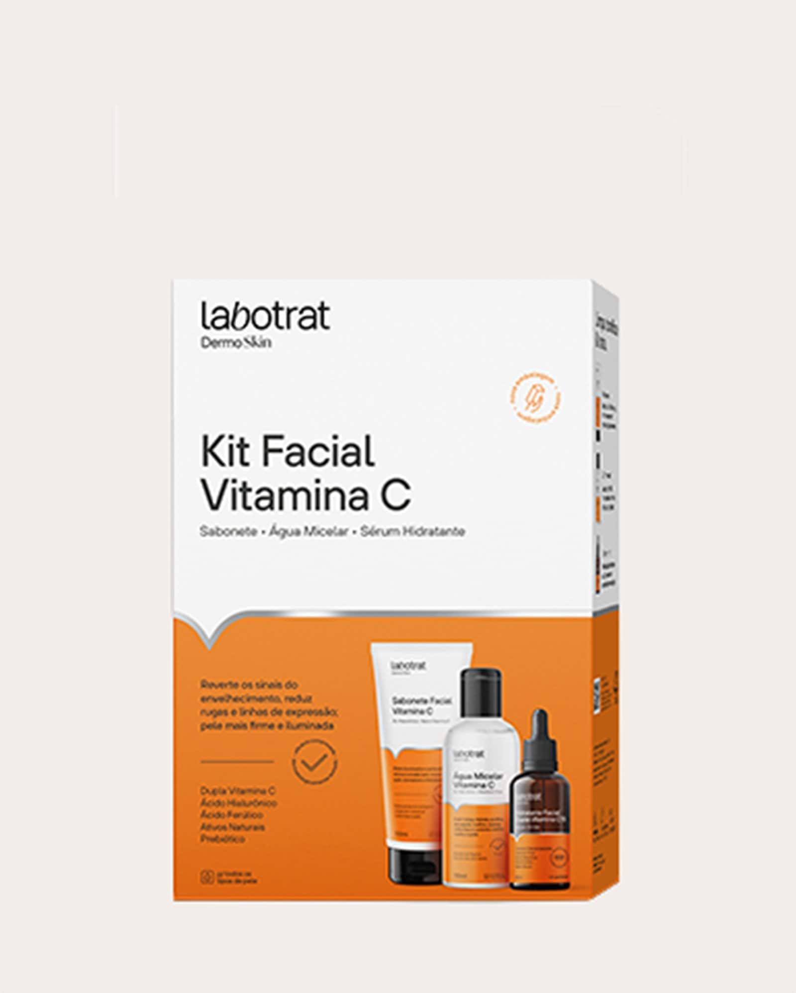 Kit facial vitamina C sabonete 100ml + água micelar 110ml + hidratante 30 | Labotrat