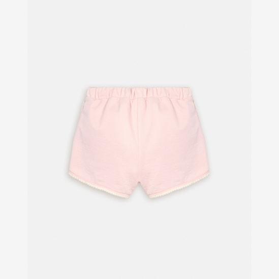 Short Carter's infantil menina em algodão com pompons - Rosa Claro