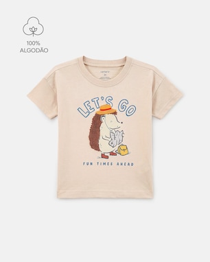 Camiseta Carter's infantil menino em algodão porco-espinho - Bege