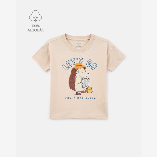 Camiseta Carter's infantil menino em algodão porco-espinho - Bege