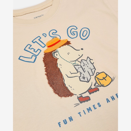 Camiseta Carter's infantil menino em algodão porco-espinho - Bege