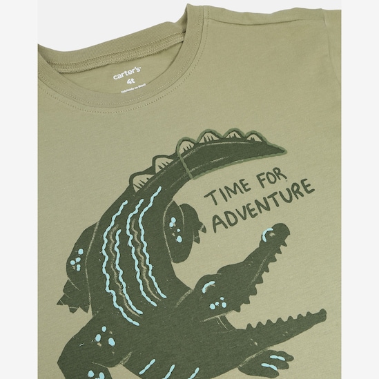 Camiseta Carter's infantil menino jacaré - Verde Musgo