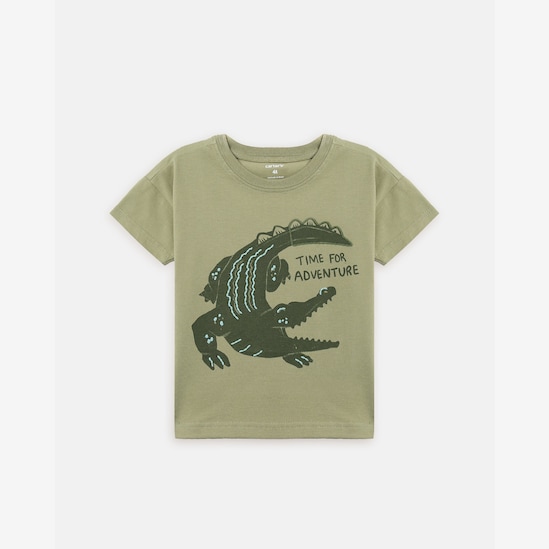 Camiseta Carter's infantil menino jacaré - Verde Musgo