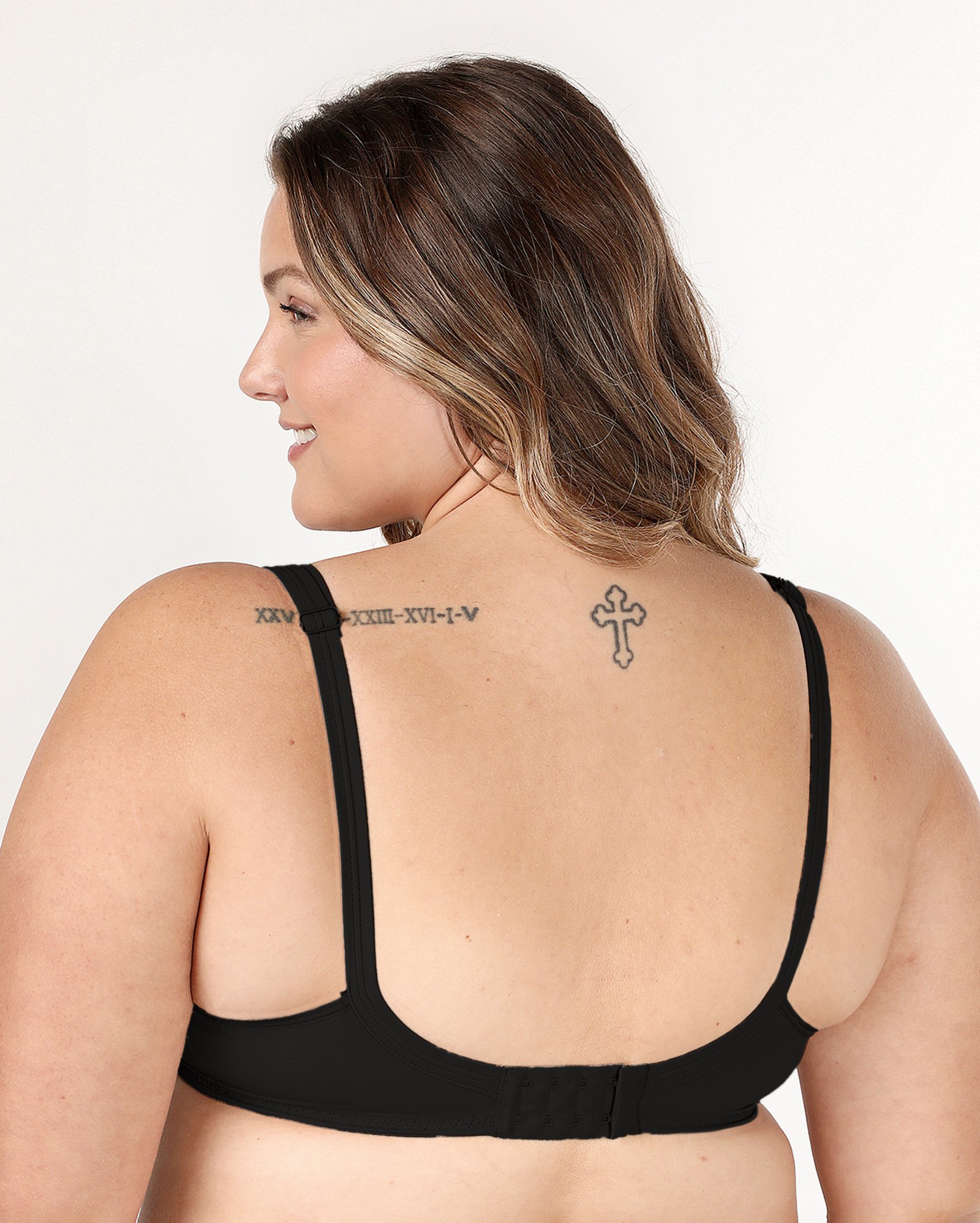Sutiã plus size de sustentação com aro e renda - Preto | Dilady