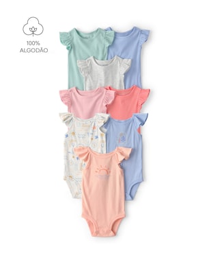 Kit body bebê 8 peças com babados - Multicor | Carter's