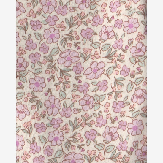 Kit conjunto longo bebê 3 peças + macacão canelado floral - Multicor | Carter's