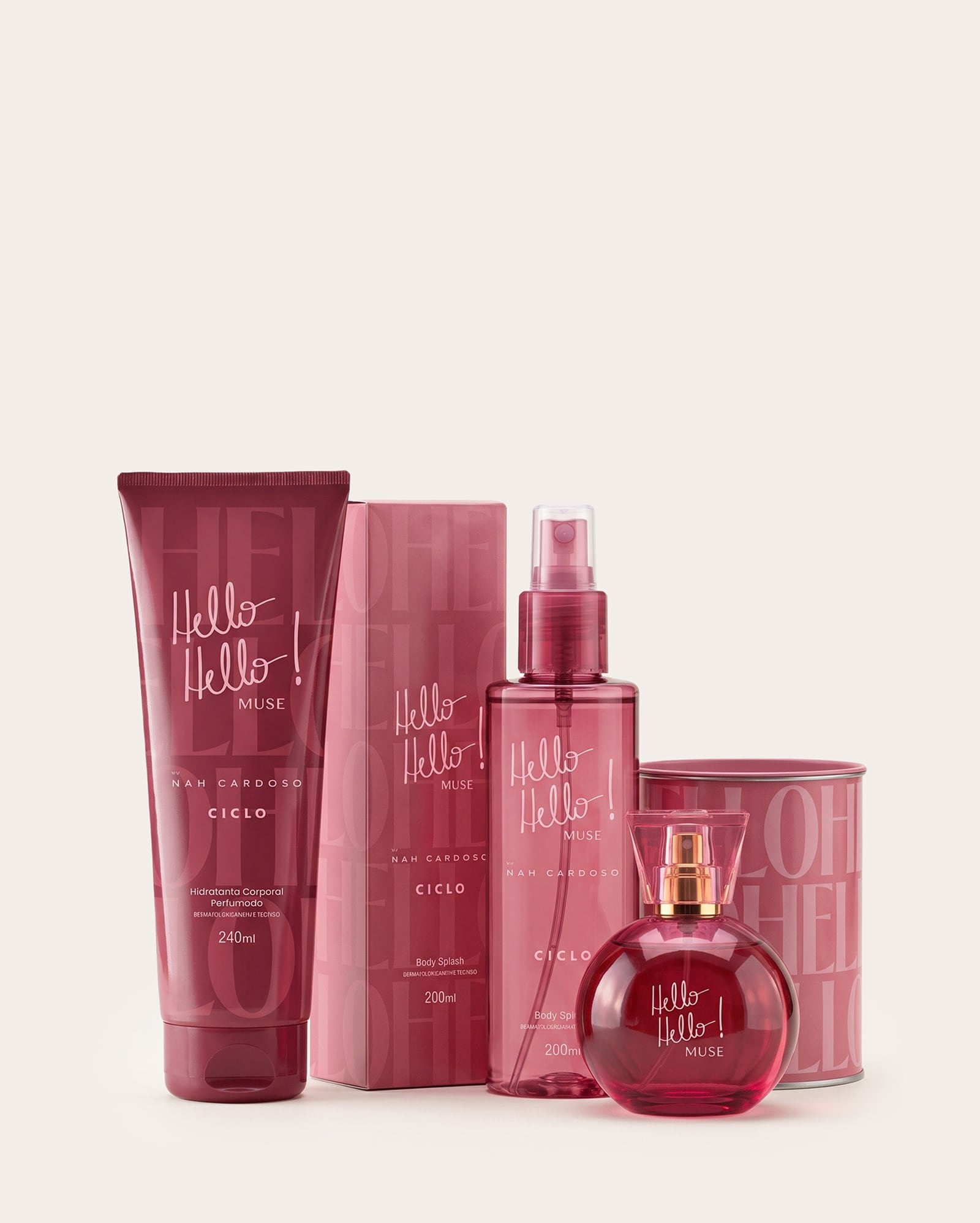 Kit deo colônia 100ml + body splash 200ml + loção hidratante Hello Hello Muse 240ml | Ciclo
