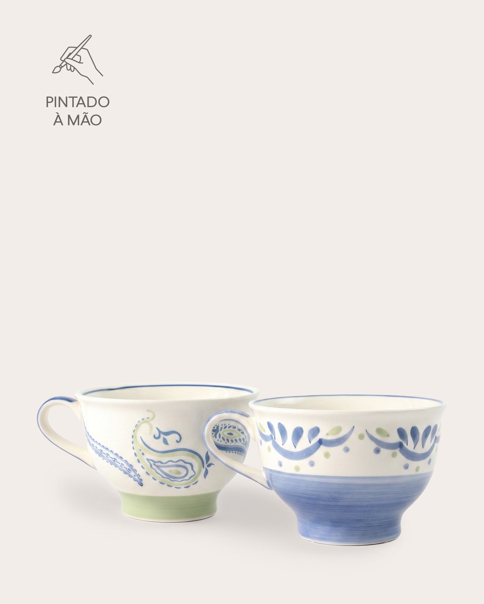 Conjunto caneca 2 peças Iara e Isis 372ml cada - Multicor | Casa Riachuelo