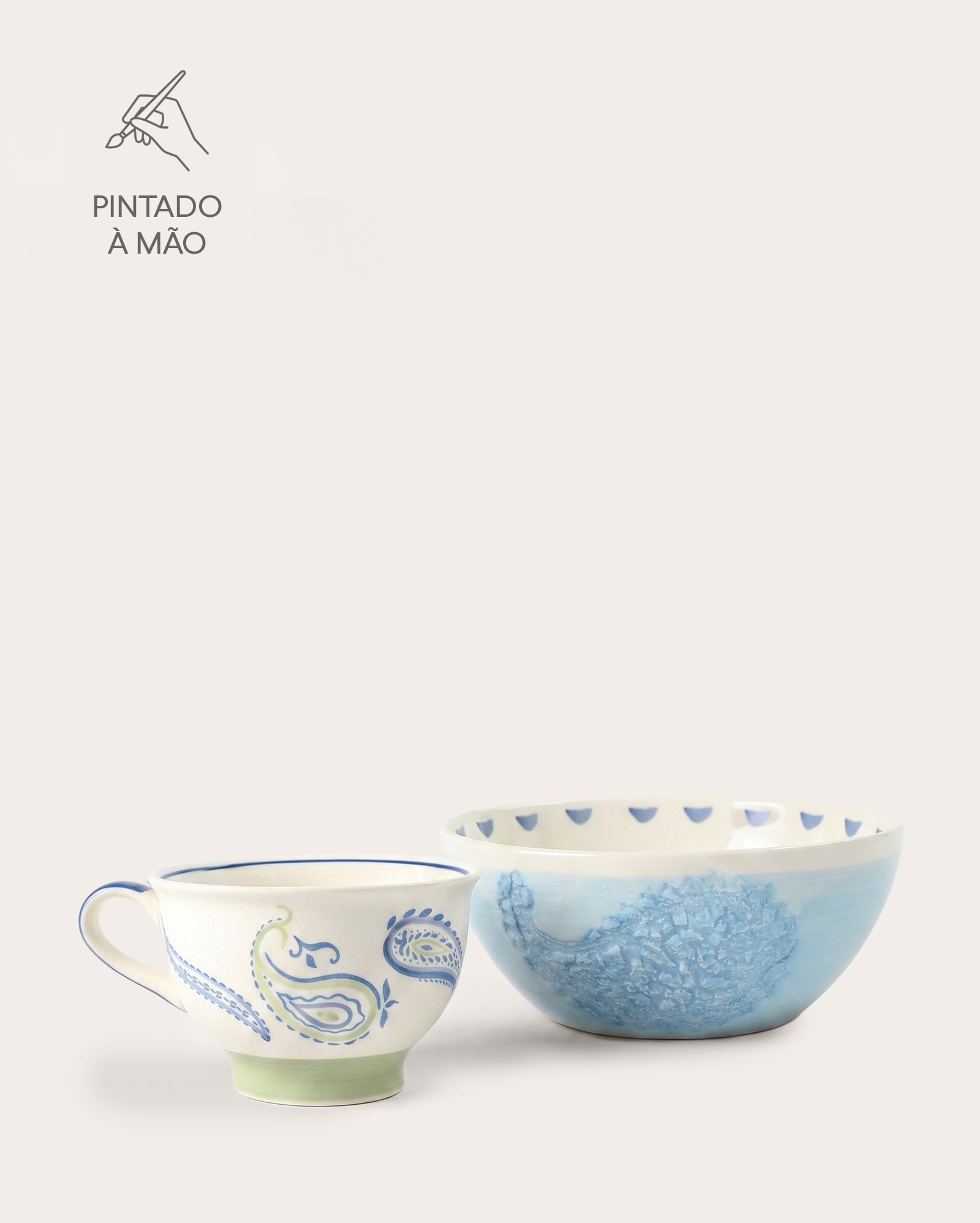 Conjunto bowl 14cm + caneca Isis 372ml - Multicor | Casa Riachuelo