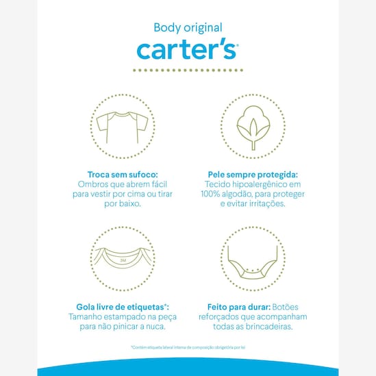 Enxoval bebê 9 peças + caixa de presente M - Multicor | Carter's