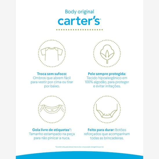 Enxoval bebê 9 peças + caixa de presente M - Multicor | Carter's