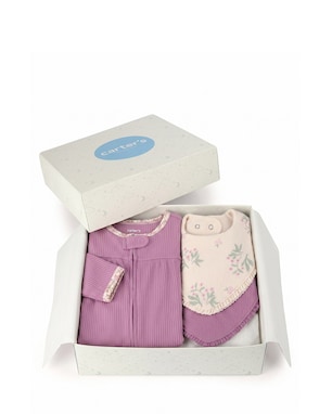 Enxoval bebê 3 peças floral + caixa de presente P - Multicor | Carter's