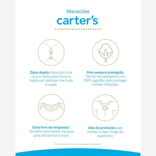 Enxoval bebê 3 peças floral + caixa de presente P - Multicor | Carter's