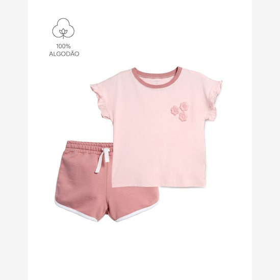 Conjunto curto infantil 2 peças floral - Multicor | Carter's