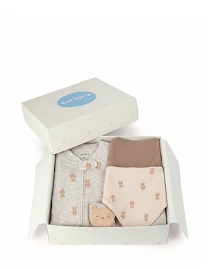 Enxoval Carter's bebê menino urso + caixa de presente P 3 peças - Multicor