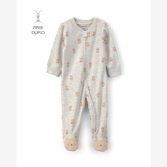 Enxoval Carter's bebê menino urso + caixa de presente P 3 peças - Multicor